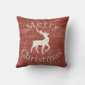 赤い素朴トナカイの治療名クリスマスを追加 クッション (裏面)