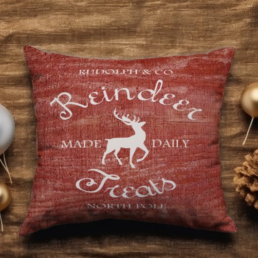 赤い素朴トナカイの治療名クリスマスを追加 クッション