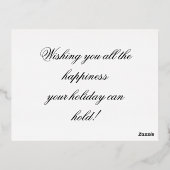 赤い素朴トラックと木のクリスマスカード 箔シーズンポストカード (裏面)