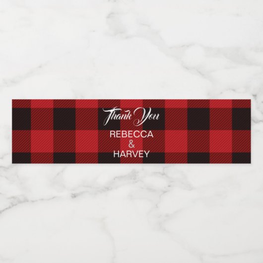 赤い素朴バッファローはクリスマスの冬の結婚式を行った ペットボトルラベル (シングルラベル)