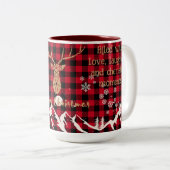 赤い素朴バッファロープレイドトナリークリスマスマグ マグカップ (正面右)
