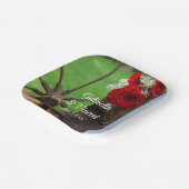 赤い素朴バラとカウボーイブーツ西結婚の ペーパープレート (傾斜あり)