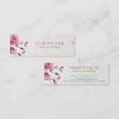 赤い素朴バラ白い背景の美容 スキニー名刺 (正面/裏面)