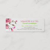 赤い素朴バラ白い背景の美容 スキニー名刺 (裏面)