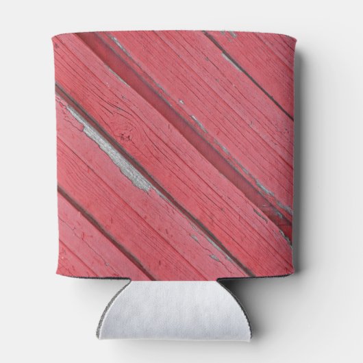 赤い素朴バーンウッドカントリーの結婚式の好意 缶クーラー (裏面)