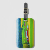 赤い素朴バーンズonエビープレーリーラゲッジタグ ラゲッジタグ (正面縦)