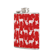 赤い素朴ビニールフラスコに白い鹿を包まれた乗せる フラスク (左)