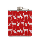 赤い素朴ビニールフラスコに白い鹿を包まれた乗せる フラスク (裏面)