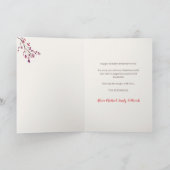 赤い素朴ピンクとオレンジのホリークリスマスリース シーズンカード (内部)