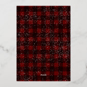 赤い素朴プライドのフランネルのヤドリギ雪3枚 箔シーズンカード (裏面)