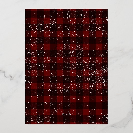 赤い素朴プライドのフランネルのヤドリギ雪3枚 箔シーズンカード (裏面)