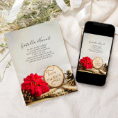 赤い素朴ポインセチアのウッズの結婚式の日付を保存 招待状