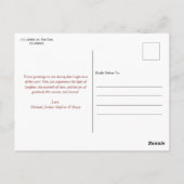 赤い素朴メリークリスマス家族の写真 ポストカード (裏面)