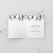 赤い素朴メリークリスマス松コーン写真 シーズンカード (内部)