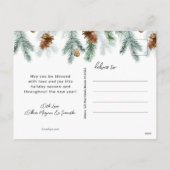 赤い素朴メリークリスマス松コーン写真 シーズンポストカード (裏面)