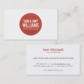 赤い素朴円のロゴ(ケータリング、ベーカリー) 名刺 (正面/裏面)