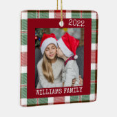 赤い素朴写真バッファロープレイドオーナメント セラミックオーナメント (右)