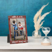 赤い素朴木動揺して材文字フォトフレーム フォトプラーク (側面)