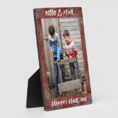 赤い素朴木動揺して材文字フォトフレーム フォトプラーク (側面)