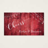 赤い素朴木材とライトの文字列、ドリンクチケット (裏面)