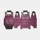 赤い素朴木材ストリングライトフローラの結婚数 フェイバーボックス (折り畳みなし)