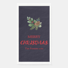 赤い素朴果実と松のコーンを持つ穴