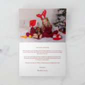 赤い素朴格子模様のクリスマスツリー家族の写真 シーズンカード (内部)