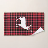 赤い素朴格子模様のクリスマス バスタオルセット (ハンドタオル)