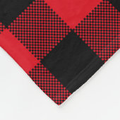 赤い素朴格子模様の休日パーソナライズされた フリースブランケット (角)