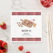 赤い素朴格子模様の国ベビーQ赤ちゃんシャワー スタンダードランチョンナプキン (インサイチュ)