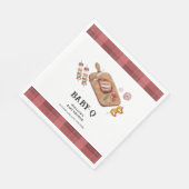 赤い素朴格子模様の国ベビーQ赤ちゃんシャワー スタンダードランチョンナプキン (角)