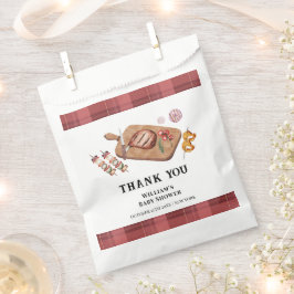 赤い素朴格子模様の国ベビーQ赤ちゃんシャワー フェイバーバッグ