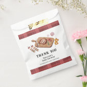 赤い素朴格子模様の国ベビーQ赤ちゃんシャワー フェイバーバッグ (封をした状態)