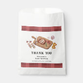 赤い素朴格子模様の国ベビーQ赤ちゃんシャワー フェイバーバッグ (正面)