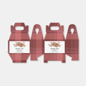 赤い素朴格子模様の国ベビーQ赤ちゃんシャワー フェイバーボックス (折り畳みなし)