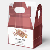 赤い素朴格子模様の国ベビーQ赤ちゃんシャワー フェイバーボックス (オープン)