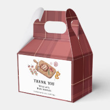 赤い素朴格子模様の国ベビーQ赤ちゃんシャワー