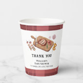 赤い素朴格子模様の国ベビーQ赤ちゃんシャワー 紙コップ (裏面)