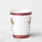 赤い素朴格子模様の国ベビーQ赤ちゃんシャワー 紙コップ (左)