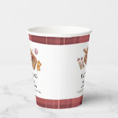 赤い素朴格子模様の国ベビーQ赤ちゃんシャワー 紙コップ (右)