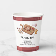 赤い素朴格子模様の国ベビーQ赤ちゃんシャワー