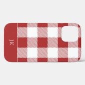 赤い素朴格子模様モノグラム Case-Mate iPhoneケース (裏面 (横))