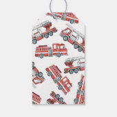 赤い素朴消防車の誕生日ありがとう ギフトタグ (裏面)