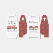 赤い素朴消防車の誕生日パーティーのお願いボックス フェイバーボックス (折り畳みなし)