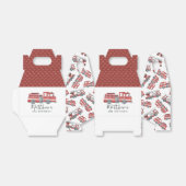 赤い素朴消防車の誕生日パーティーのお願いボックス フェイバーボックス (折り畳みなし)