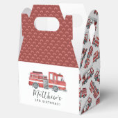 赤い素朴消防車の誕生日パーティーのお願いボックス フェイバーボックス (オープン)