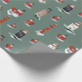 赤い素朴灯台が嵐の海にボート2 ラッピングペーパー (角)