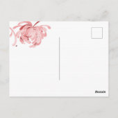 赤い素朴結婚式の日付を保存 ポストカード (裏面)