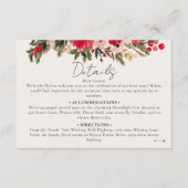 赤い素朴緑のフローラ冬の結婚式詳細 エンクロージャーカード (正面)