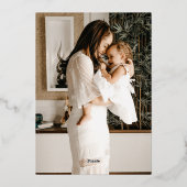 赤い素朴緑の写真ピースクリスマスの葉 箔シーズンカード (裏面)